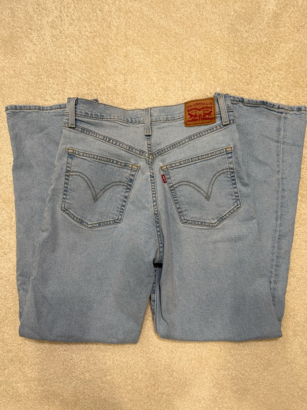 Levi’s Ribcage Straight High Rise Denim Jeans Light Blue Size 29 8 - Picture 5 of 11